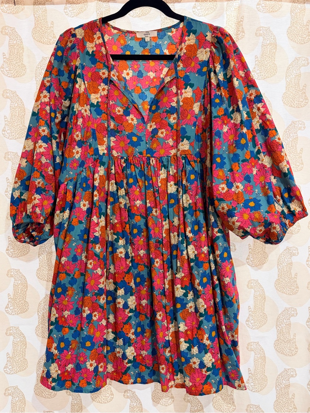 Autumn Floral Babydoll Dress with Pockets